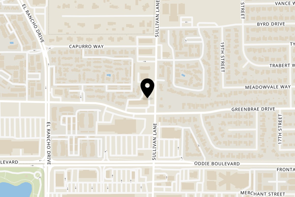 Map showing the location of Los 4 Vientos Carniceria on 1635 Sullivan Ln in Sparks